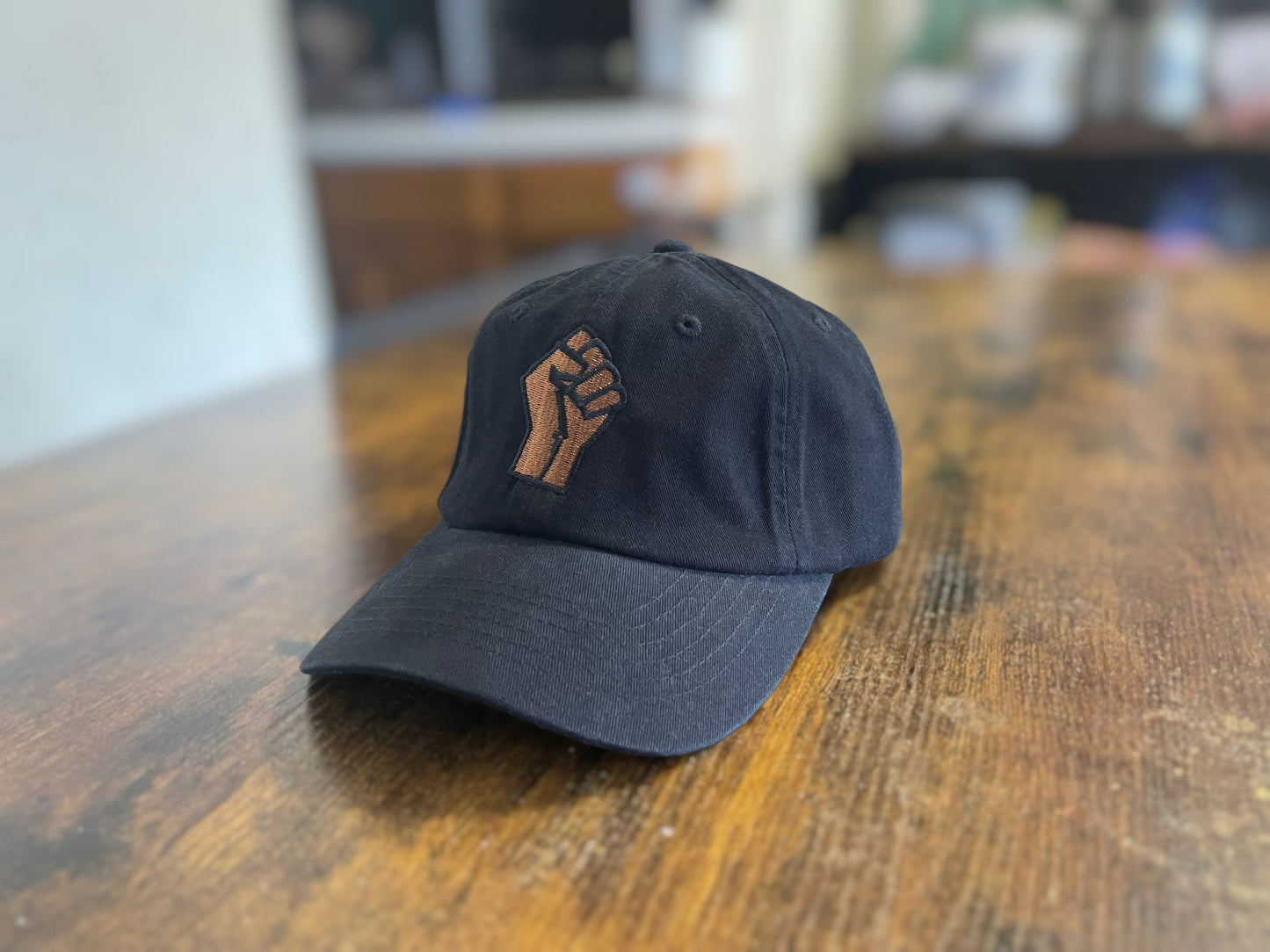 Unisex Black Power Fist Dad Hats