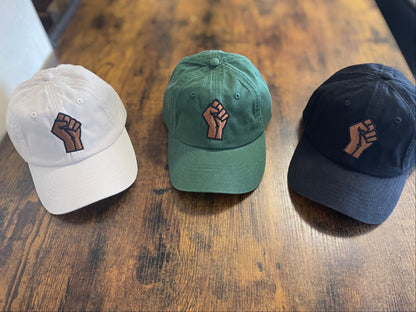 Unisex Black Power Fist Dad Hats